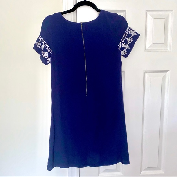 Lulu’s Navy Blue Embroidered Dress - Picture 2 of 7